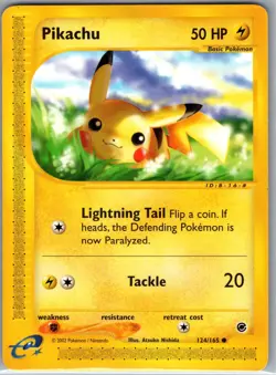 Pikachu 124/165 Non Holo Expedition - Pokemon Card - NM - Image 1