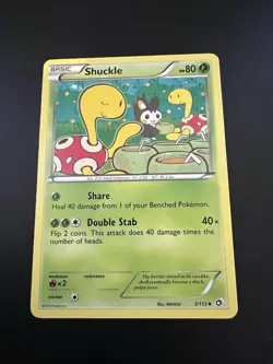 Shuckle 3/113 B&W Legendary Treasures 2013 Pokemon Card Uncommon LP - Image 1