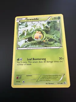 Sewaddle 9/113 B&W Legendary Treasures 2013 Pokemon Card Common LP - Image 1