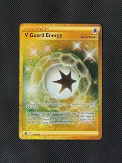 V Guard Energy 215/195 Secret Pokemon Card Swsh12: Silver Tempest Holo NM - Image 1