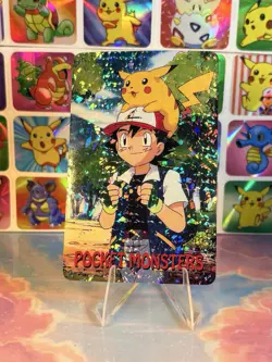 Pikachu Pokemon Vintage Playing Poker Card Charizard Nintendo - Prism Holo Back - Image 5