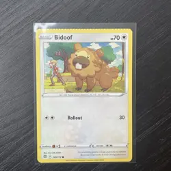Pokemon TCG Crimped Error Bidoof 120/172 Non Holo Brilliant Stars 2022 - Image 1