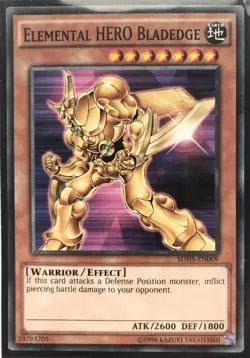 Yu-Gi-Oh! TCG Elemental HERO Bladedge SDHS-EN009 Common Unlimited Ed Near Mint - Image 1