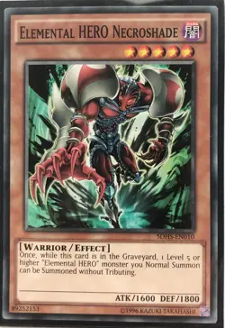 Yu-Gi-Oh! TCG Elemental HERO Necroshade SDHS-EN010 Common Unlimited Ed Near Mint - Image 1