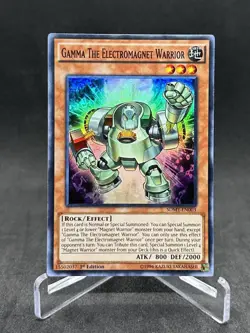 Yugioh Gamma The Electromagnet Warrior SDMY-EN003 Super Rare 1st Edition NM - Image 1
