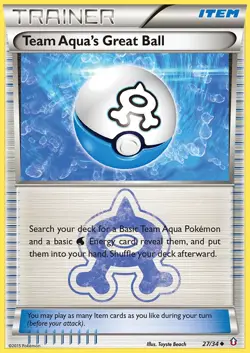Team Aqua's Great Ball 27/34 Double Crisis Pokemon Card NM - Image 1