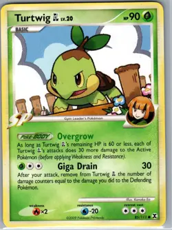 Turtwig GL 85/111 Non Holo Rising Rivals - Pokemon Card - NM - Image 1