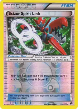 Scizor Spirit Link 111/122 Reverse Holo BREAKpoint Pokemon Card NM - Image 1