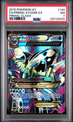 2015 POKEMON XY PRIMAL KYOGRE EX 149/160 FULL ART PRIMAL CLASH PSA 7 - Image 1