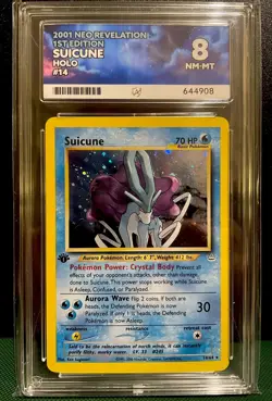 Pokemon TCG - Suicune 14/64 1st Edition Neo Revelation Holo - Graded ACE 8 Pop 1 - Image 1