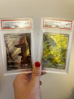 Bulbasaur 166/165 and Charmeleon 169/165 Pokemon 151 Illustration Rares PSA 8 - Image 1