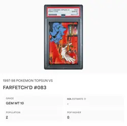 PSA 10 GEM MINT Farfetch'd Vs. Rhyhorn Topsun Carddass Vend Pokemon 1997 POP 2A - Image 2