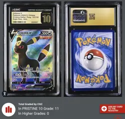 BLACK LABEL CGC 10 PRISTINE Chinese Umbreon V 151/132 S Rare Holo Pokemon POP11A - Image 3