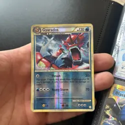 Gyarados 123/123 HeartGold SoulSilver Shiny Reverse Holo Rare Pokemon Card DMG - Image 1