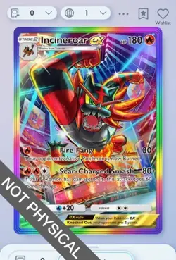 Pokemon TCG POCKET - Incineroar Rainbow Rare 2⭐, Celestial Guardians, English - Image 1