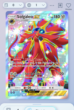 Pokemon TCG POCKET - Solgaleo EX Shiny 2⭐, Crimson Blaze, English - Image 3
