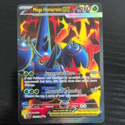 Mega Heracross Ex 108/094 Phantasmal Flames Ultra Rare Pokemon TCG MISS CUT - Image 1