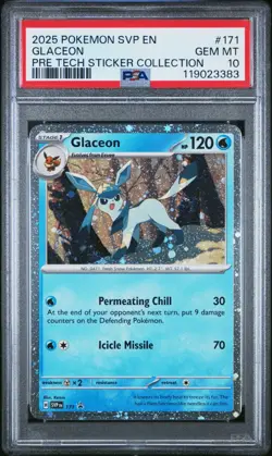 Pokemon Glaceon SVP EN Pre Tech Sticker Collection PSA 10 #171 - Image 1