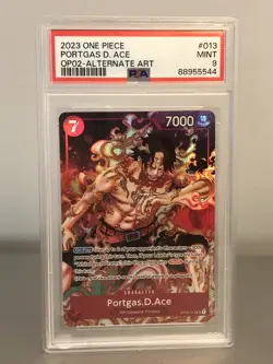 PSA 9 Portgas.D.Ace Paramount War OP02-013 SR One Piece Card Game Eng - Image 1
