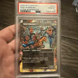 2025 MTG Spm En Web Warriors Scene Borderless #0203 PSA 10 - Image 1