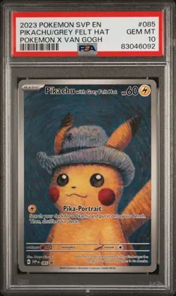Pokemon PSA 10 Pikachu With Grey Felt Hat #085 Van Gogh Promo 2023 English - Image 2