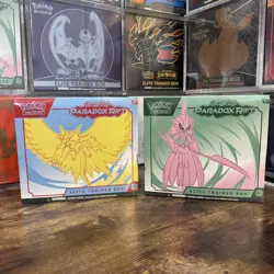 Pokemon Paradox Rift Elite Trainer Box ETBs Roaring Moon & Iron Valiant Sealed - Image 1