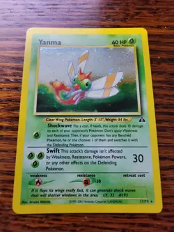 Pokemon TCG Card English Unlimited Neo Discovery Yanma 17/75 Holo Rare LP - Image 1