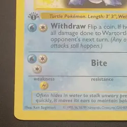WARTORTLE 42/102 - 1st Edition SHADOWLESS - Base Set - WOTC POKEMON CARD - LP - Image 5