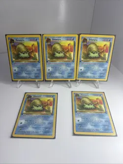 Pokemon TCG Omanyte Card 52/62 Fossil 1st Edition Common X5 Total Cards - Image 1