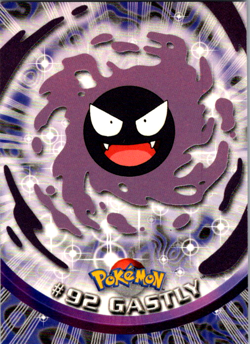 1999 Topps Pokemon TV Animation Edition Gastly #92 Non Holo Blue Logo - Image 1