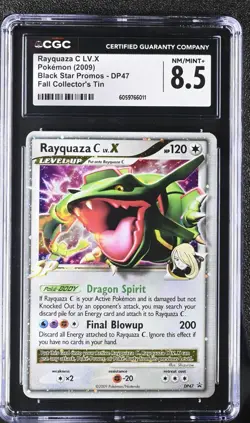 CGC 8.5 Rayquaza C Lv.X DP47 Black Star Promo Fall Collector's Tin Pokemon Card - Image 1