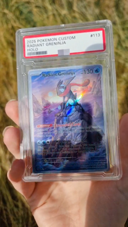 Radiant Greninja Pokemon Custom Card TCG Holo Holographic Full Art 046/189 - Image 2
