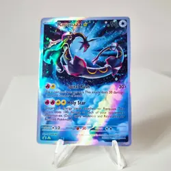 Rayquaza Pokemon Custom Card TCG Holo Holographic Full Art 107/107 Gold Star - Image 1