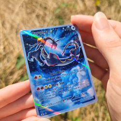 Rayquaza Pokemon Custom Card TCG Holo Holographic Full Art 107/107 Gold Star - Image 2