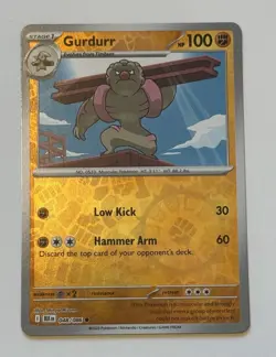 Gurdurr 048/086 Reverse Holo Pokemon TCG Black Bolt NM Card SEE PICS - Image 1