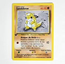 Pokemon TCG Sandshrew 62/102 Base Set 1st Edition Portuguese Card - Image 1