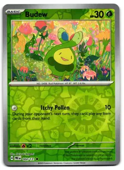 Budew 004/131 - Prismatic Evolutions Common Pokemon TCG Reverse Holo - M/LP Card - Image 1