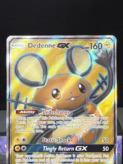 Pokemon Card Dedenne GX 195/214 Unbroken Bonds Full Art Ultra Rare Holo LP - Image 2