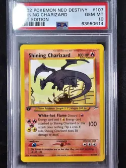 PSA 10 Shining Charizard 107/105 1st Edition Neo Destiny Graded Pokemon Card - Image 1