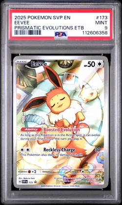 2025 POKEMON SVP EN-SV BLACK STAR PROMO #173 EEVEE PSA 9 - Image 1