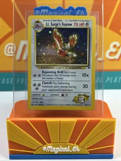 Lt. Surge's Fearow #7 Holo Rare Double Swirl Pokemon Gym Heroes Near Mint NM - Image 1