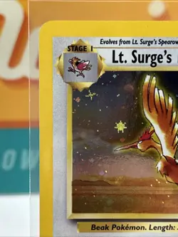 Lt. Surge's Fearow #7 Holo Rare Double Swirl Pokemon Gym Heroes Near Mint NM - Image 4