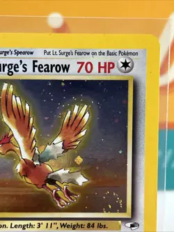 Lt. Surge's Fearow #7 Holo Rare Double Swirl Pokemon Gym Heroes Near Mint NM - Image 5