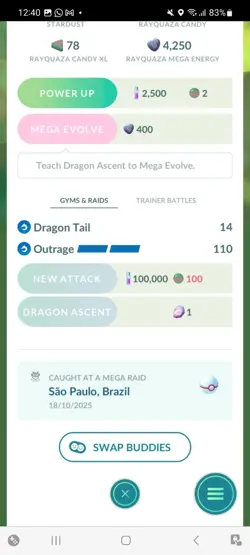 Pokemon Go Shiny Legendary Rayquaza ( Reduced) - Image 2