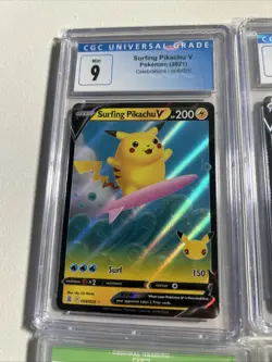 Graded Pikachu Pokemon Card Bundle All Grade 9 Surging Sparks 25th Anniversary - Image 2