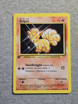 Pokemon Vulpix ITALIAN Base Pokemon Card 68/102 First Edition - Image 1