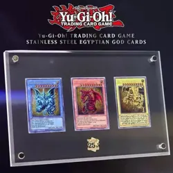 YuGiOh Ra Obelisk Slifer Stainless Steel Egyptian God Cards 25th anniversary - Image 1