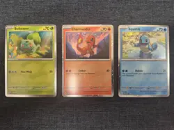 Pokemon 151 Starters Set Black Star Promo 046 047 048 Cards Poster Collection NM - Image 1