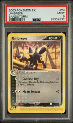 PSA 9 - 2003 EX Sandstorm Umbreon 24/100 Rare Pokemon Card - Image 1