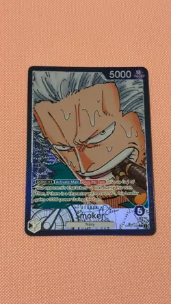 One Piece TCG Smoker OP02-093 Paramont War Alt Art Leader English Card - Image 1